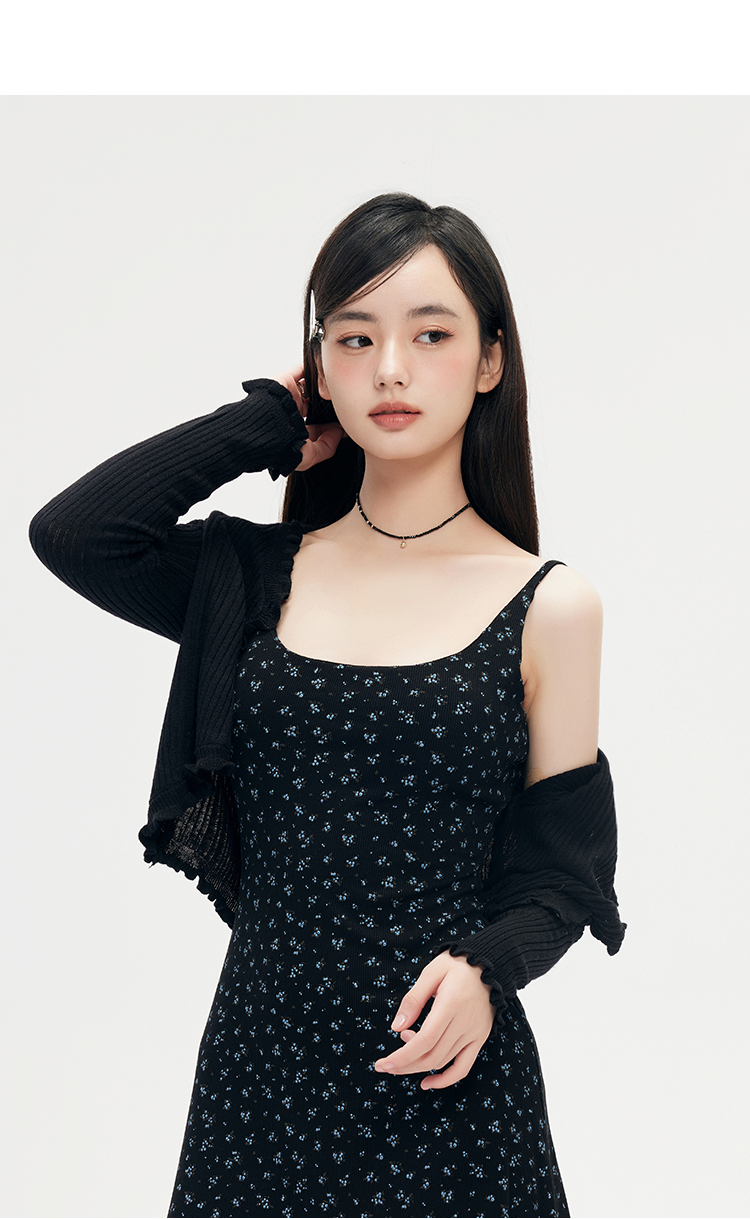 ニットカーディガン 優美シアーフリルニットカーディガン