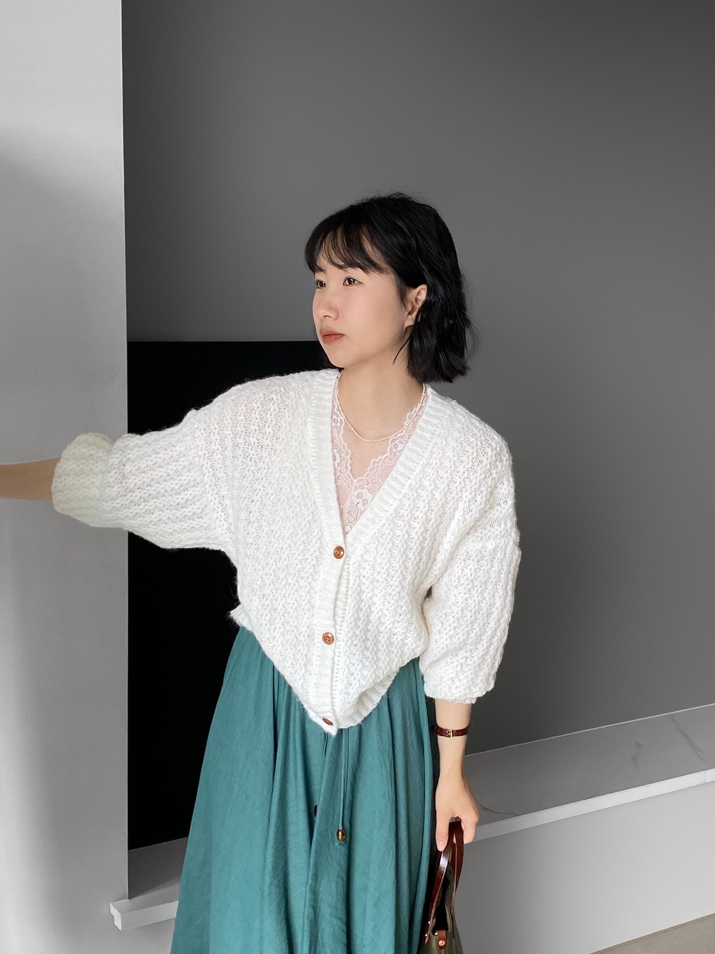 ニットカーディガン ふわり優しいモヘアカーディガン