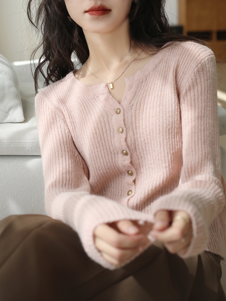 ニットカーディガン ふわり優美モヘアカーディガン