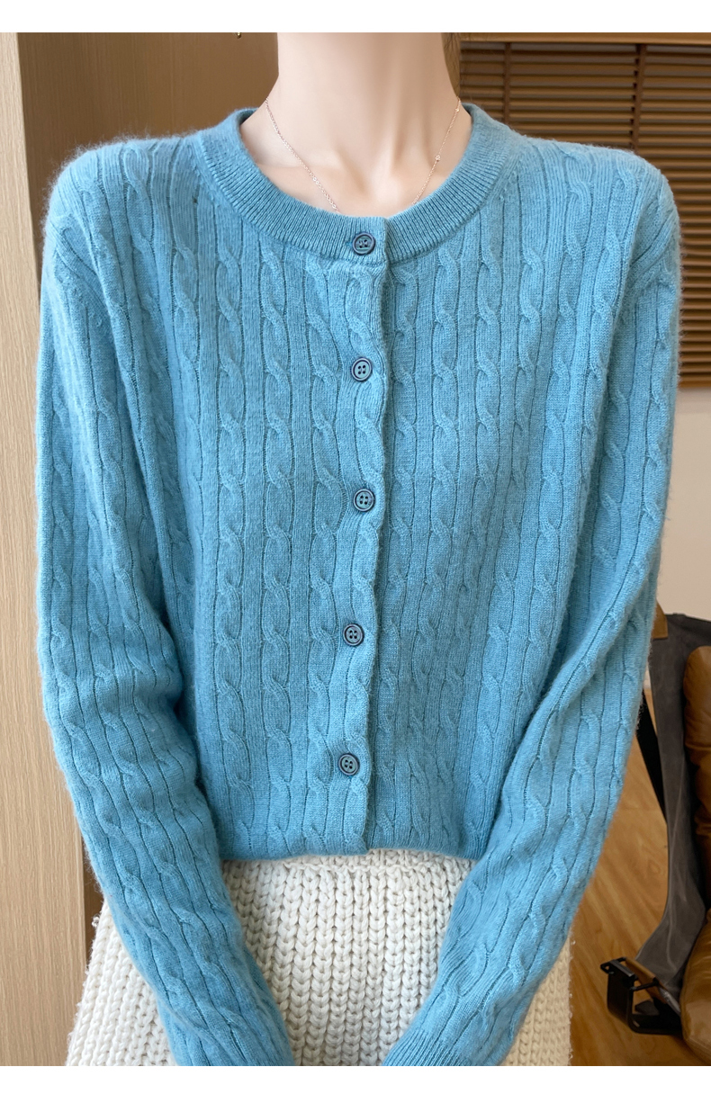 ニットカーディガン やわらか縄編みモヘアカーディガン