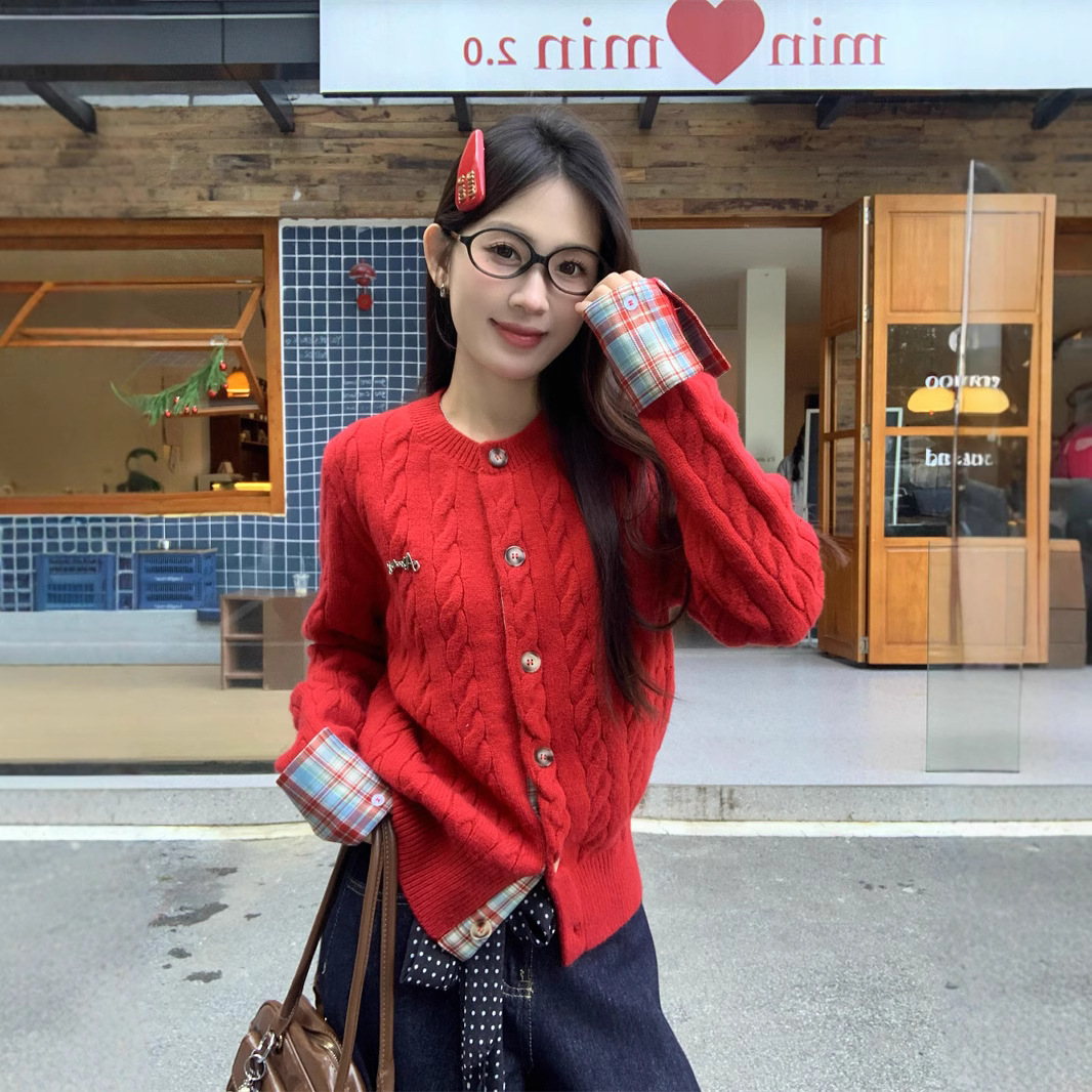 ニットカーディガン ねじり模様の伝統美カーディガン