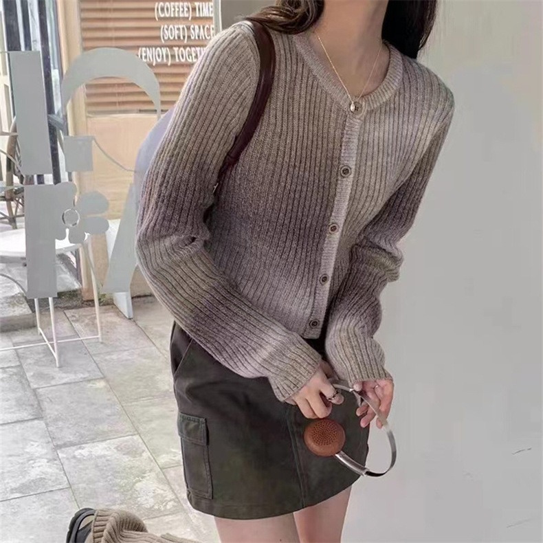 ニットカーディガン ふんわり優美リブ編みモヘア