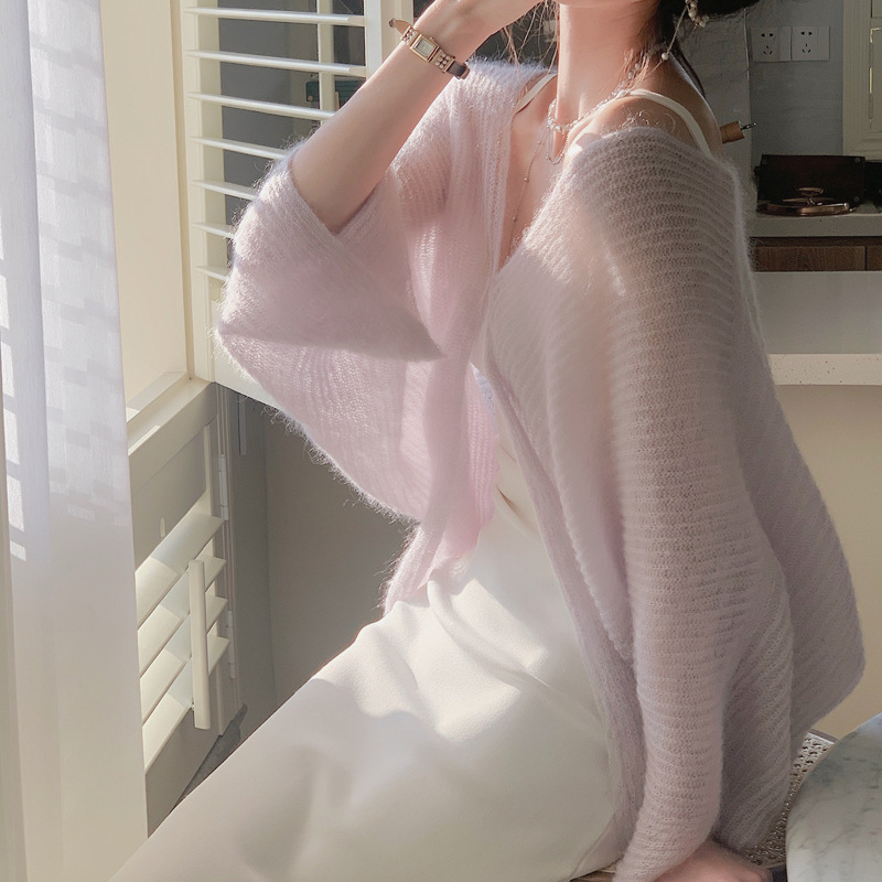 ニットカーディガン ふわり包む天使のモヘアカーディガン