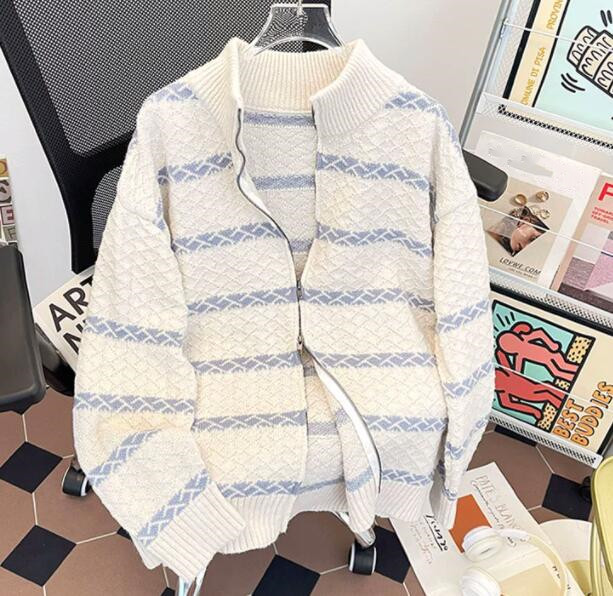 メンズ カーディガン  秋冬メンズニットカーディガン幾何学模様