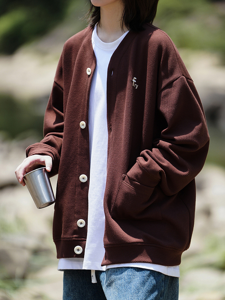 メンズ カーディガン  学生風メンズカーディガン ニット素材 秋冬新作全3色