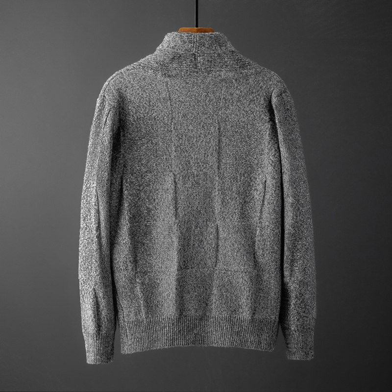 メンズ カーディガン  ショールカラーポケット付きニット