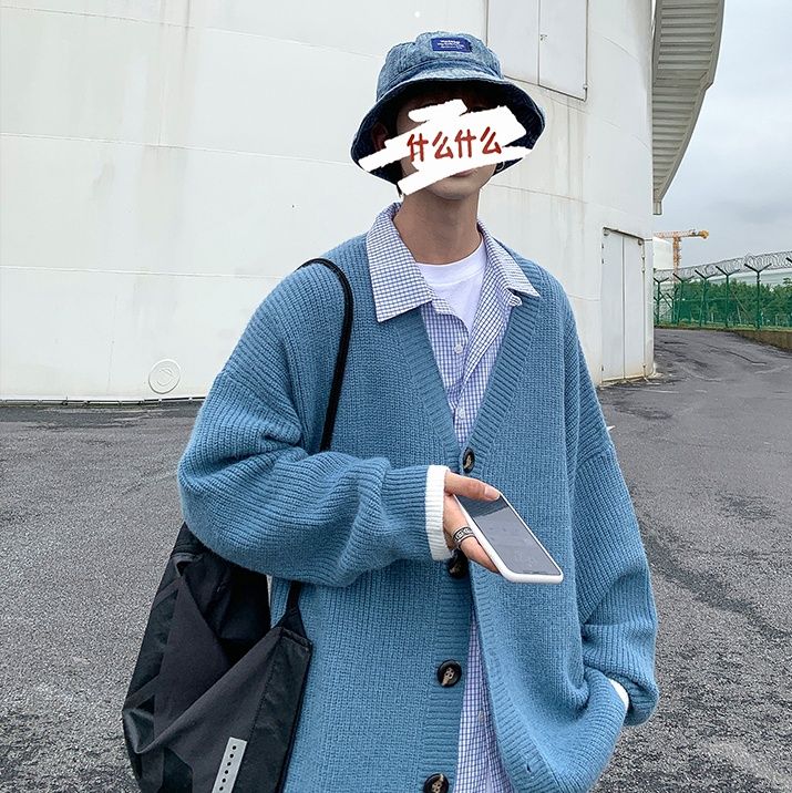 カーディガン メンズ カーディガン メンズ ゆったりシルエット リブ編みカーディガン
