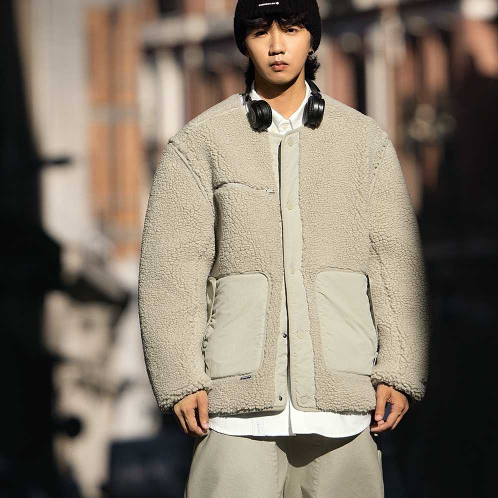 カーディガン メンズ もこもこボアカーディガン