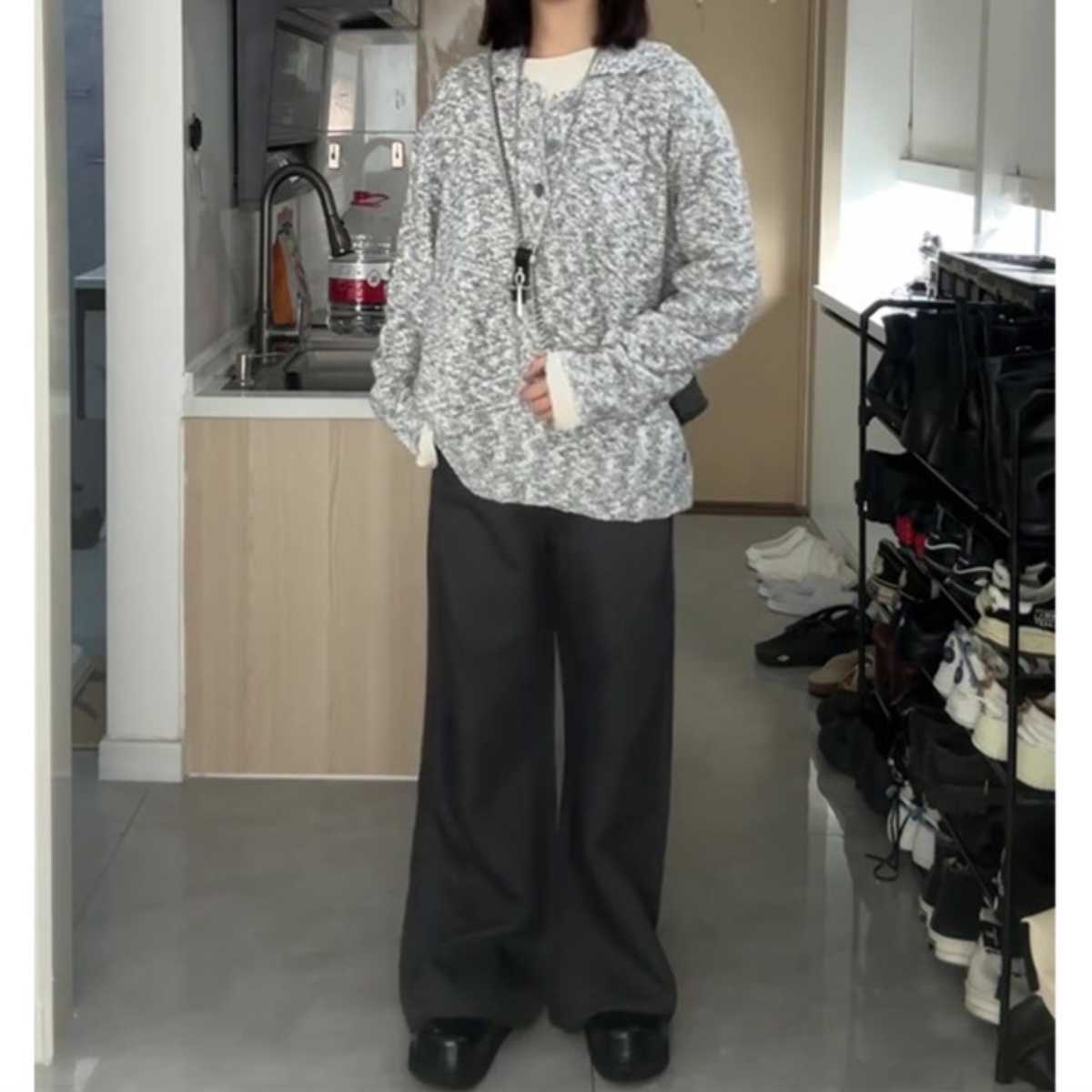 カーディガン メンズ ふんわり柔らか 模様編みカーディガン