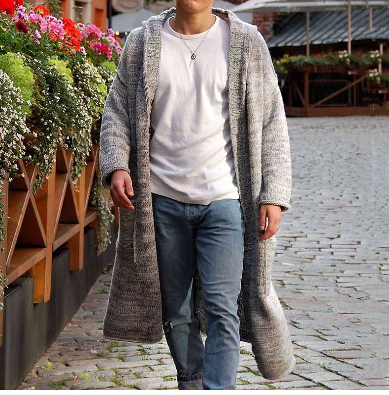 カーディガン メンズ ゆったりシルエット リラックスロングカーディガン