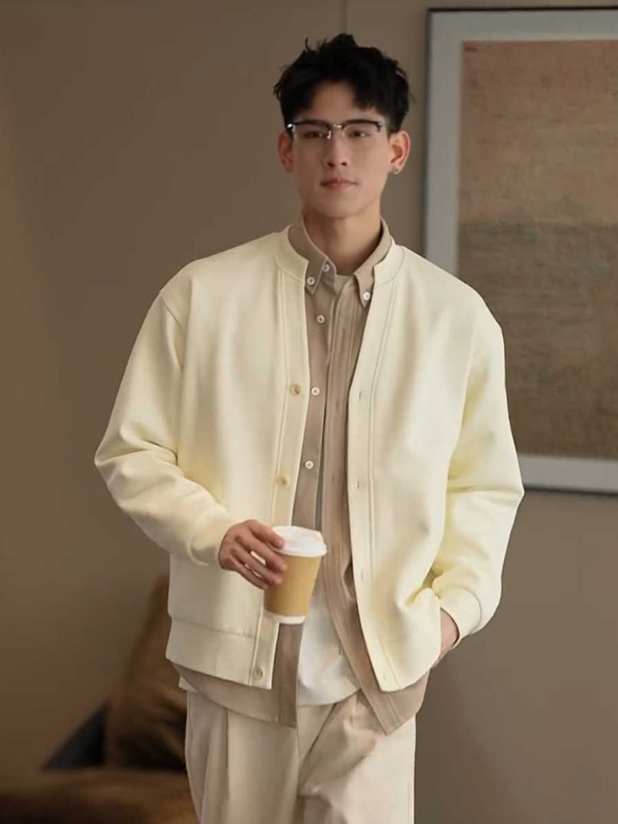 カーディガン メンズ 上質素材 洗練クルーネックカーディガン