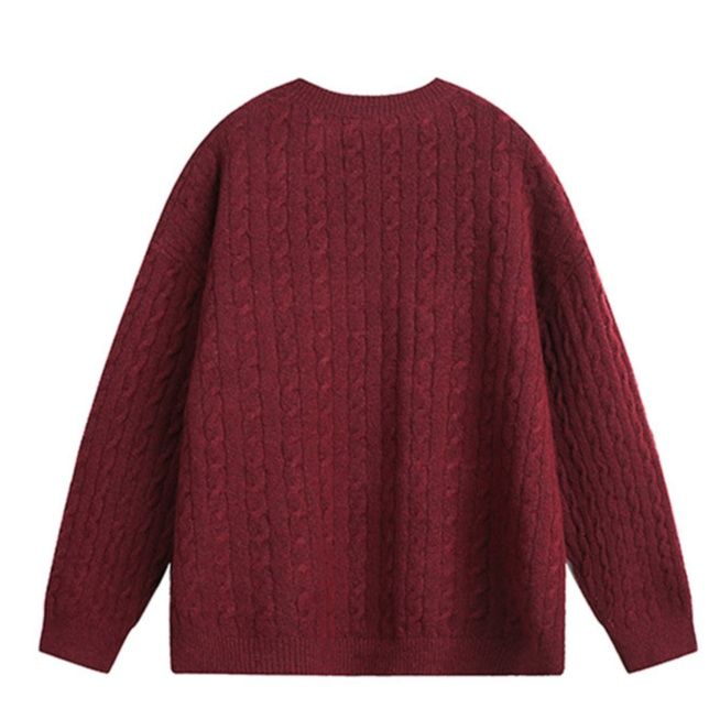 メンズ カーディガン  メンズ ケーブル編みニットカーディガン 秋冬 全4色