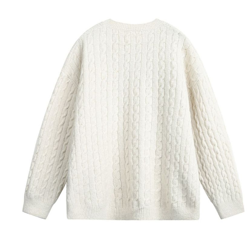 メンズ カーディガン  メンズ ケーブル編みニットカーディガン 秋冬 全4色