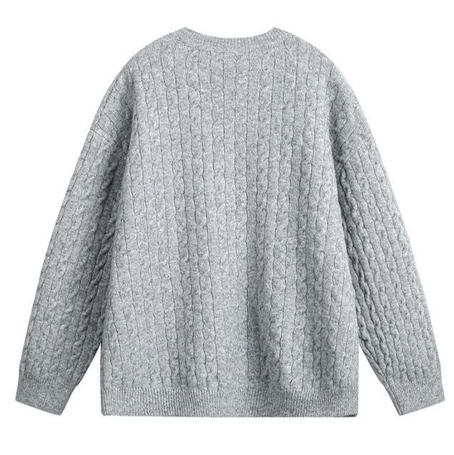 メンズ カーディガン  メンズ ケーブル編みニットカーディガン 秋冬 全4色