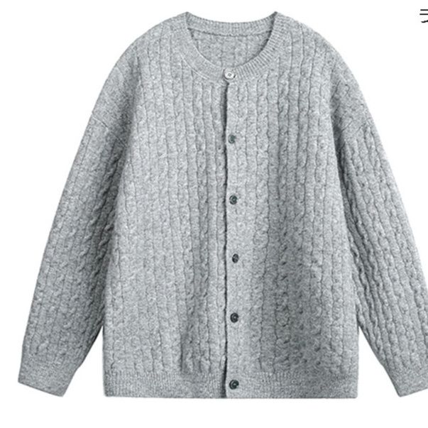 メンズ カーディガン  メンズ ケーブル編みニットカーディガン 秋冬 全4色