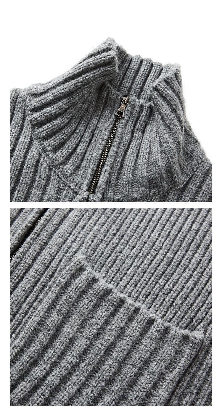 メンズ カーディガン  メンズ ニット カーディガン ジップアップ 秋冬 全2色