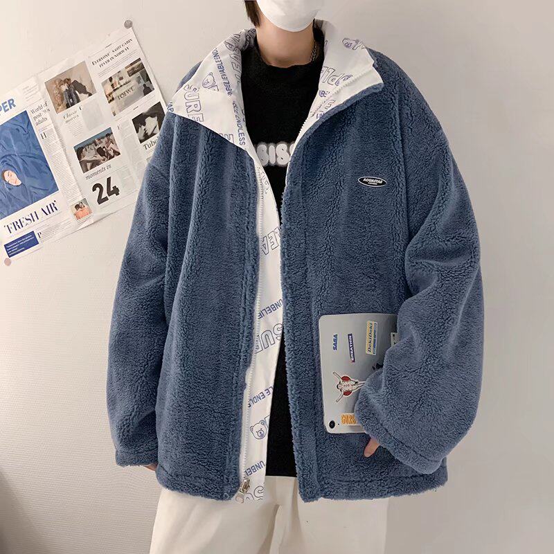 メンズ カーディガン ボア切替リバーシブルボリュームジャケット