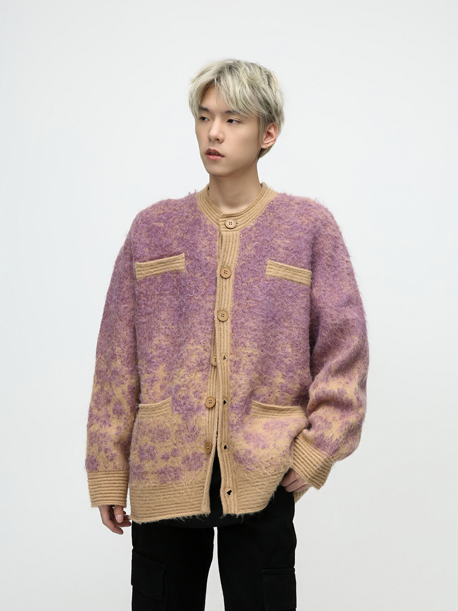 メンズ カーディガン  メンズ ブイネック ニットカーディガン 秋冬 全２色