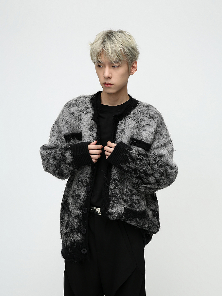 メンズ カーディガン  メンズ ブイネック ニットカーディガン 秋冬 全２色