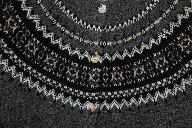 メンズ カーディガン  メンズ ニット カーディガン 北欧柄 秋冬新作 全2色