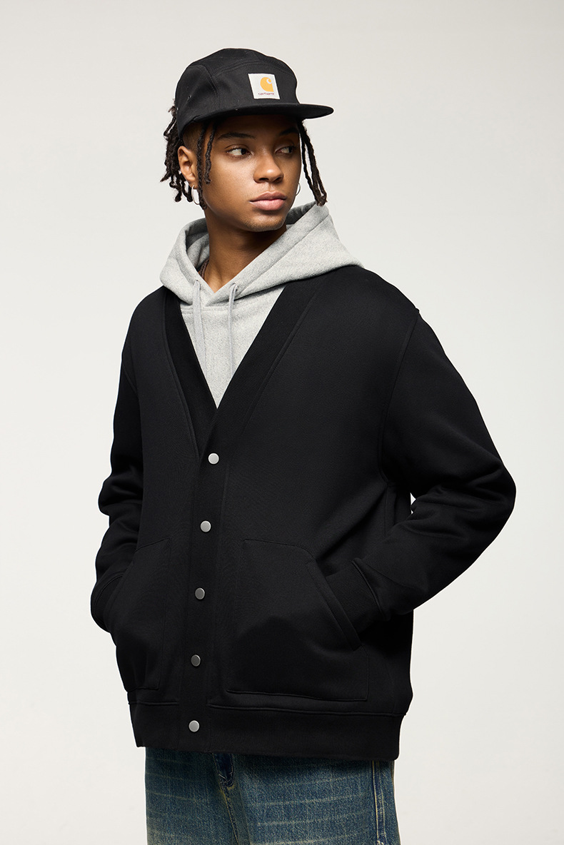 メンズ カーディガン  メンズ無地カーディガン秋冬新作カジュアルアウター全3色