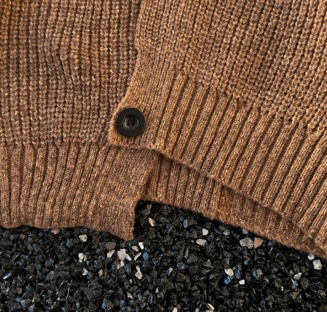 メンズ カーディガン  秋冬ニットカーディガン ブイネック メンズ