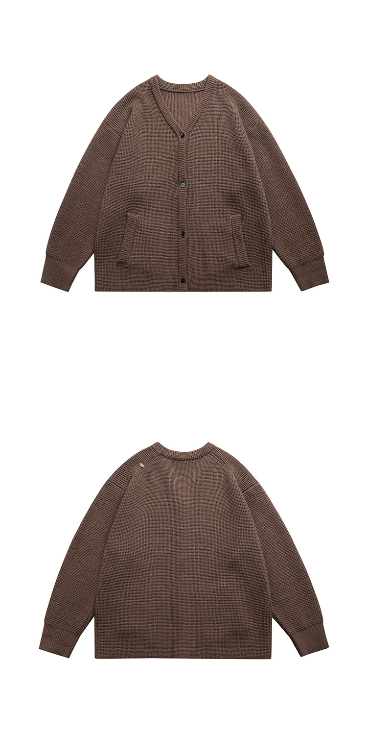 メンズ カーディガン  メンズ ニットカーディガン グレー ボタン式秋冬