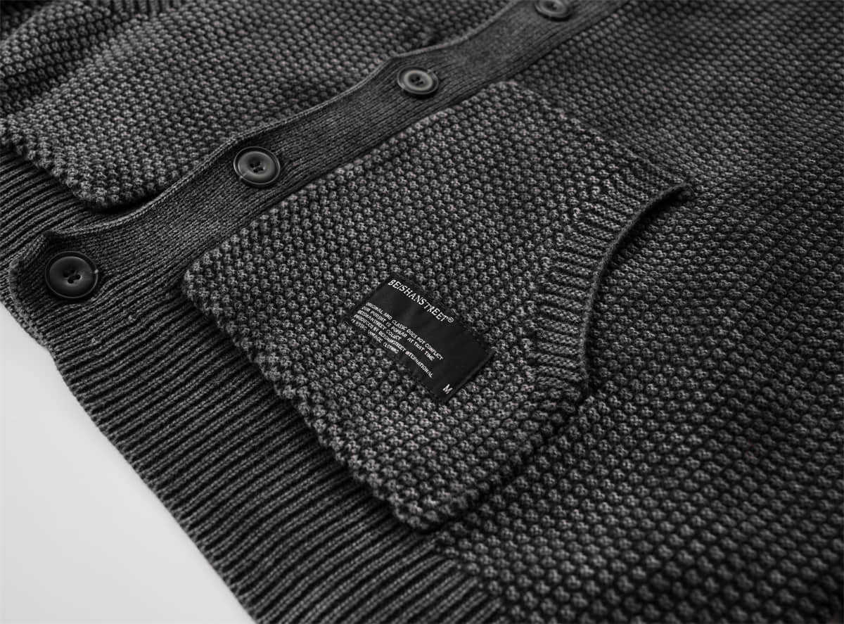 メンズ カーディガン  メンズ 古着風 ニットカーディガン 秋冬対応