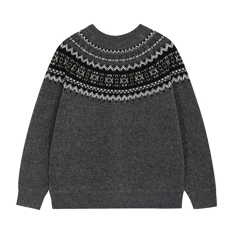 メンズ カーディガン  メンズ ニット カーディガン 北欧柄 秋冬新作 全2色