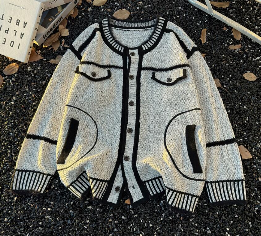 メンズ カーディガン  メンズ ニット カーディガン ボーダー柄