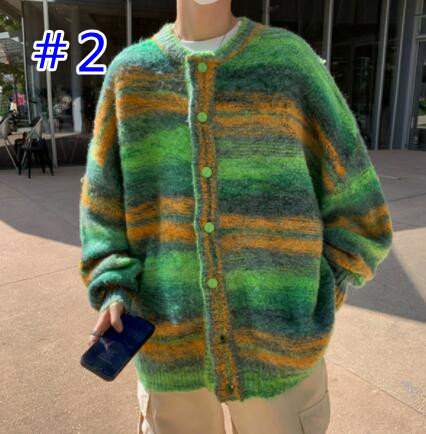 メンズ カーディガン  メンズ ニット カーディガン ボーダー 前開き