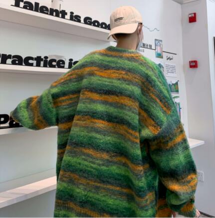 メンズ カーディガン  メンズ ニット カーディガン ボーダー 前開き