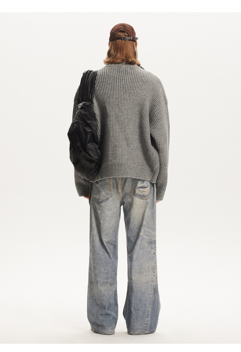 メンズ カーディガン  メンズ ニット カーディガン ジップアップ 秋冬 全2色