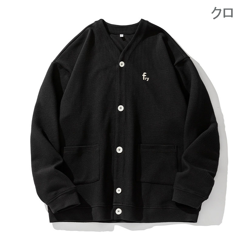 メンズ カーディガン  学生風メンズカーディガン ニット素材 秋冬新作全3色