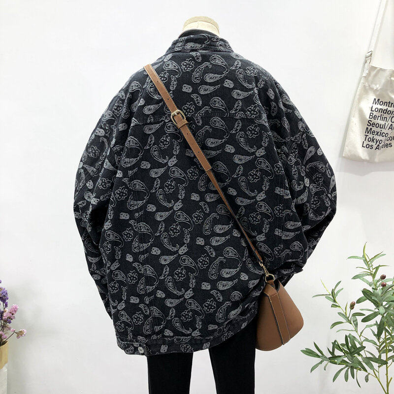 メンズ カーディガン  ペイズリー柄開襟ゆったりシャツ型