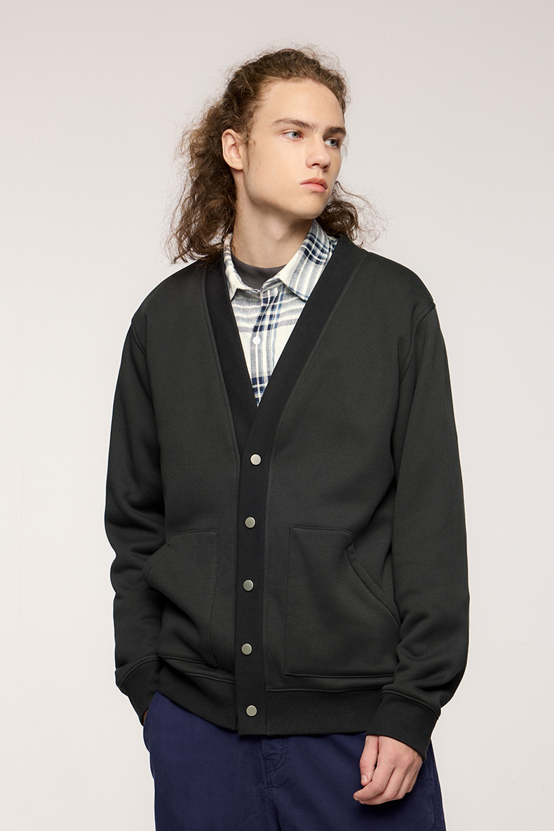 メンズ カーディガン  メンズ無地カーディガン秋冬新作カジュアルアウター全3色