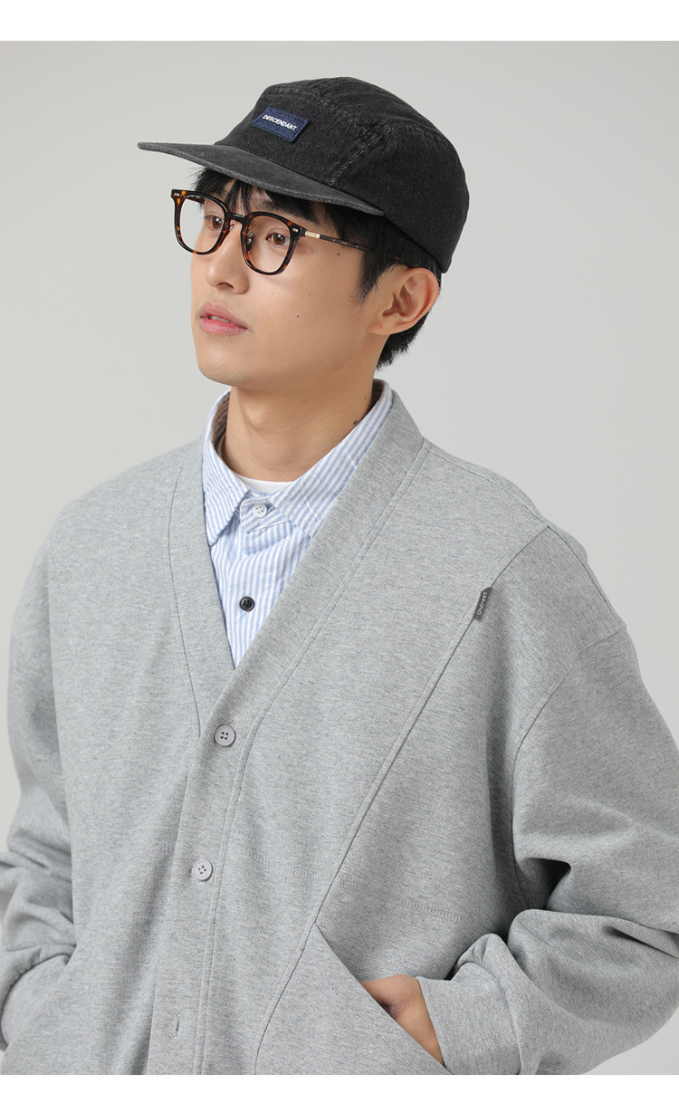 メンズ カーディガン  メンズ無地カーディガン男女兼用全四色