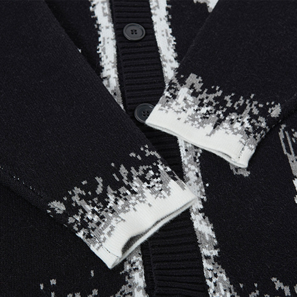 メンズ カーディガン  蝶々柄ニットカーディガン メンズ 秋冬新作