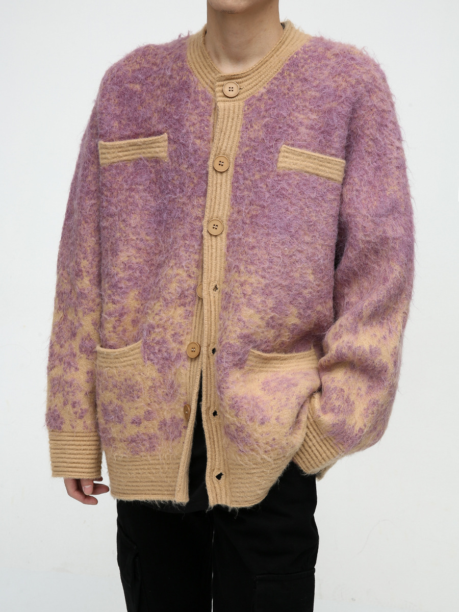 メンズ カーディガン  メンズ ブイネック ニットカーディガン 秋冬 全２色