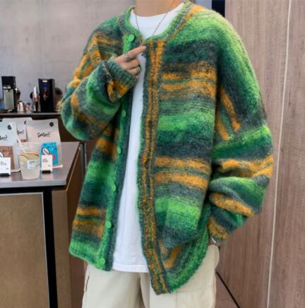 メンズ カーディガン  メンズ ニット カーディガン ボーダー 前開き