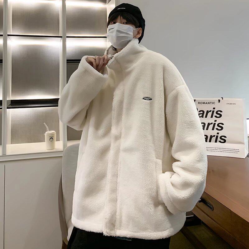 メンズ カーディガン  ボア切替リバーシブルボリュームジャケット