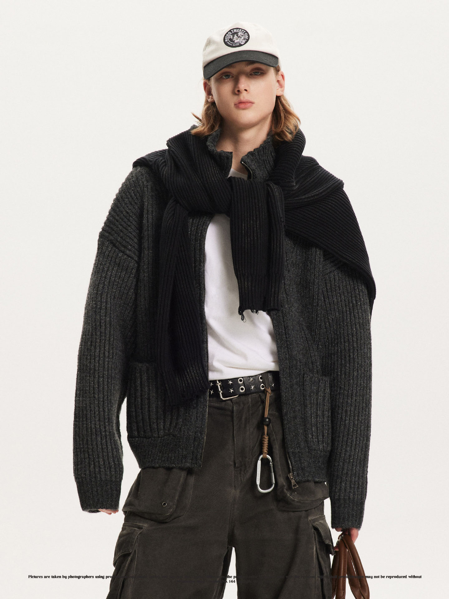 メンズ カーディガン  メンズ ニット カーディガン ジップアップ 秋冬 全2色