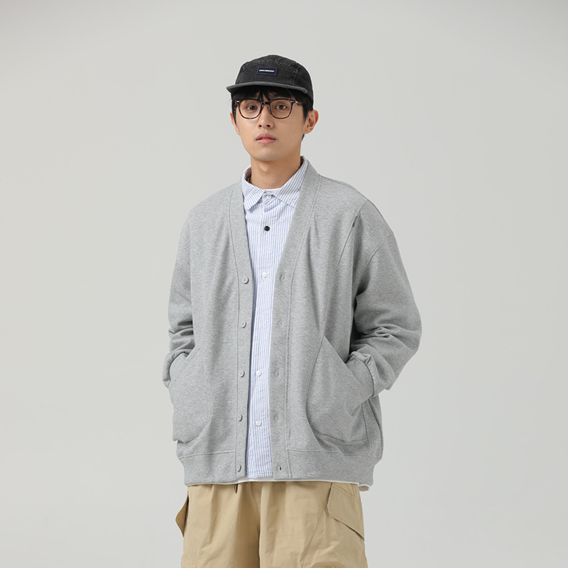 メンズ カーディガン  メンズ無地カーディガン男女兼用全四色