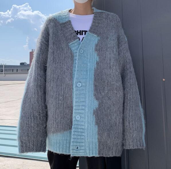 メンズ カーディガン  メンズ ニット カーディガン 毛糸 秋冬 配色