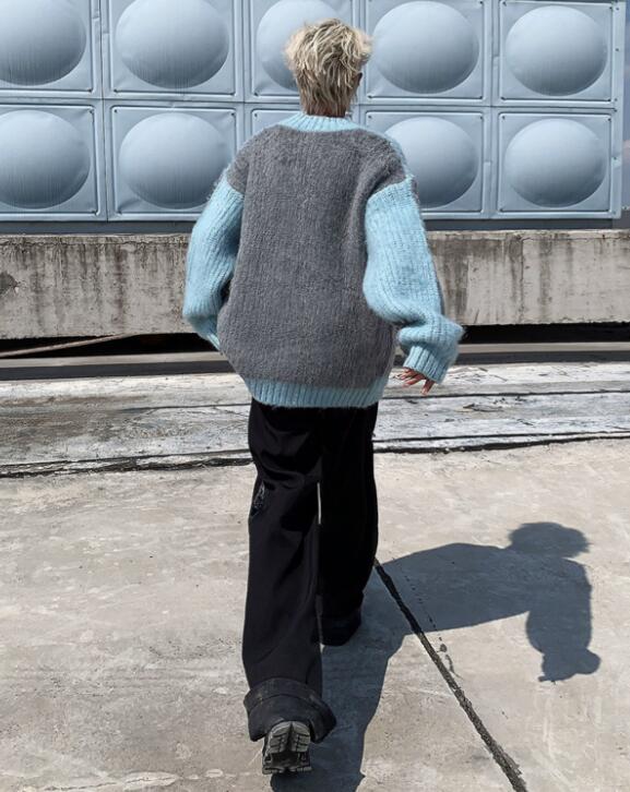 メンズ カーディガン  メンズ ニット カーディガン 毛糸 秋冬 配色