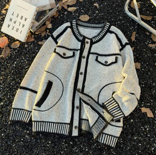 メンズ カーディガン  メンズ ニット カーディガン ボーダー柄