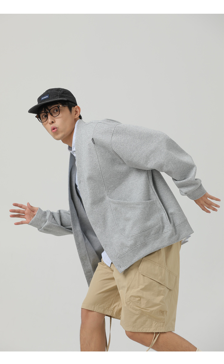 メンズ カーディガン  メンズ無地カーディガン男女兼用全四色