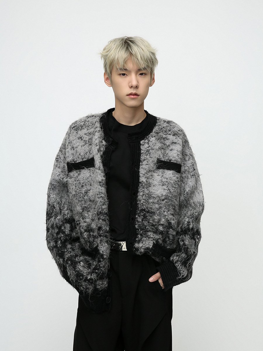 メンズ カーディガン  メンズ ブイネック ニットカーディガン 秋冬 全２色