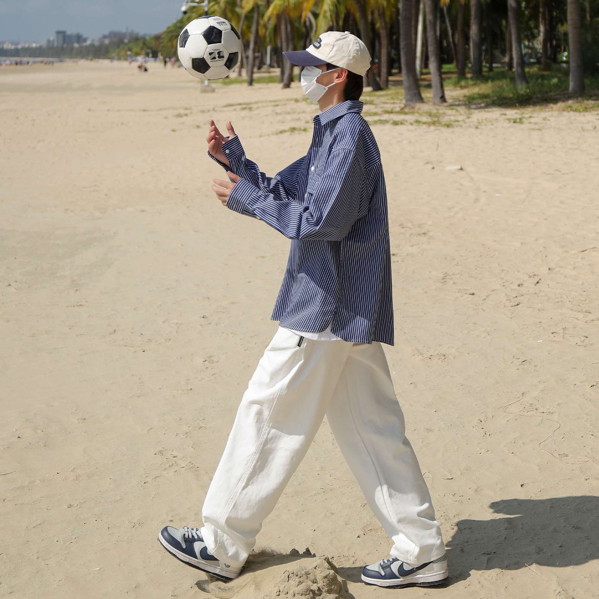 カーゴパンツ 海辺のゆったりカジュアルパンツ