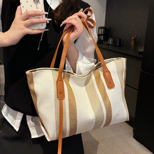 ビジネスバッグ レディース 上品ストライプ メッシュトート